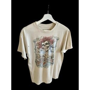 2009 Grateful‎ Dead Skeleton Crew Neck T-Shirt Liquid Blue Sz Medium Distressed